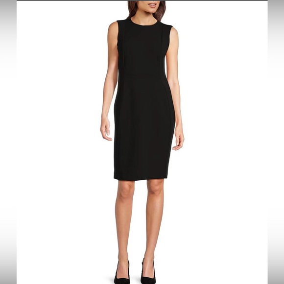 Calvin Klein Dresses & Skirts - NWT Calvin Klein scuba sleeveless black dress. Size 4.